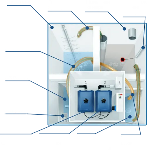 Схема работы септика топас 5 с двумя компрессорами